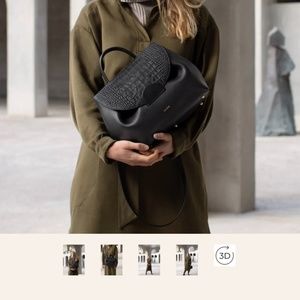 POLENE purse #1 black crocodile brand new with box and dust bag